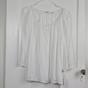 NWT Liz Claiborne Peasant Blouse Size M
